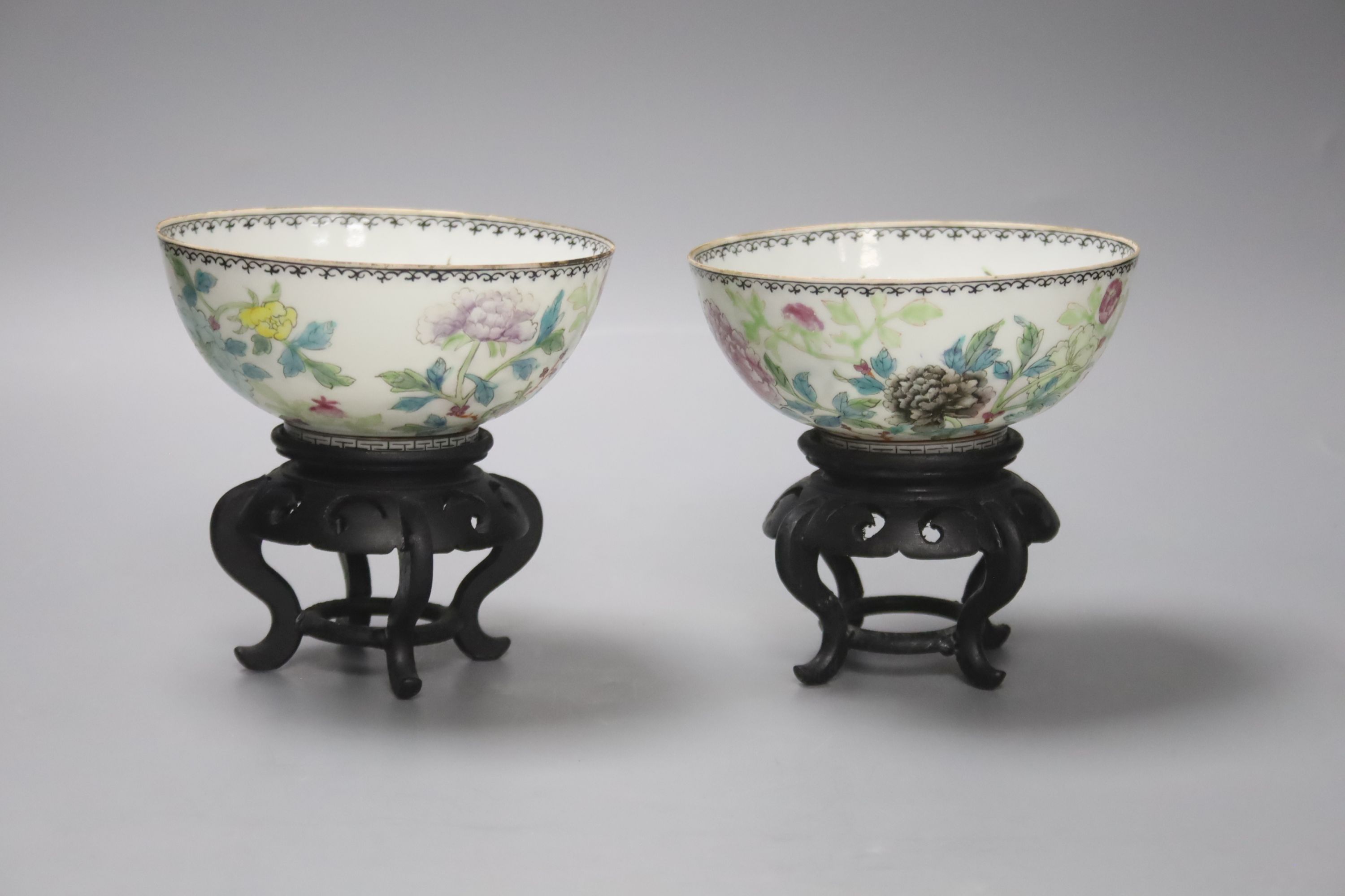 A pair of Chinese small eggshell porcelain bowls